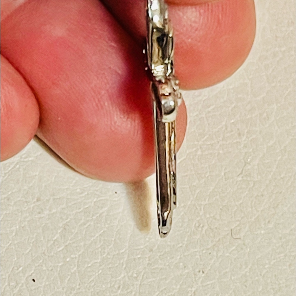 Vintage Pendant Sterling Silver 925 Diamond Cut Cross Amulet - Picture 3 of 4